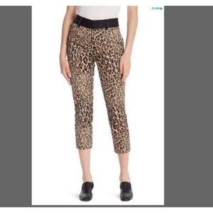 FRAME Cheetah Print Tux High Rise Cropped Pants 8